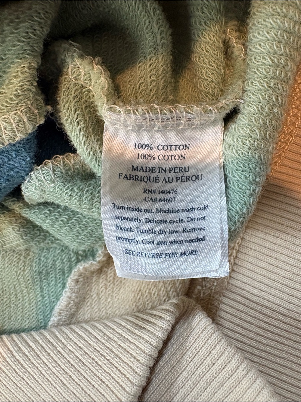 Faherty Brand Women's Soleil Hoodie - Sun and Sea Colorblock Patchwork - Size L - Picture 3 of 11